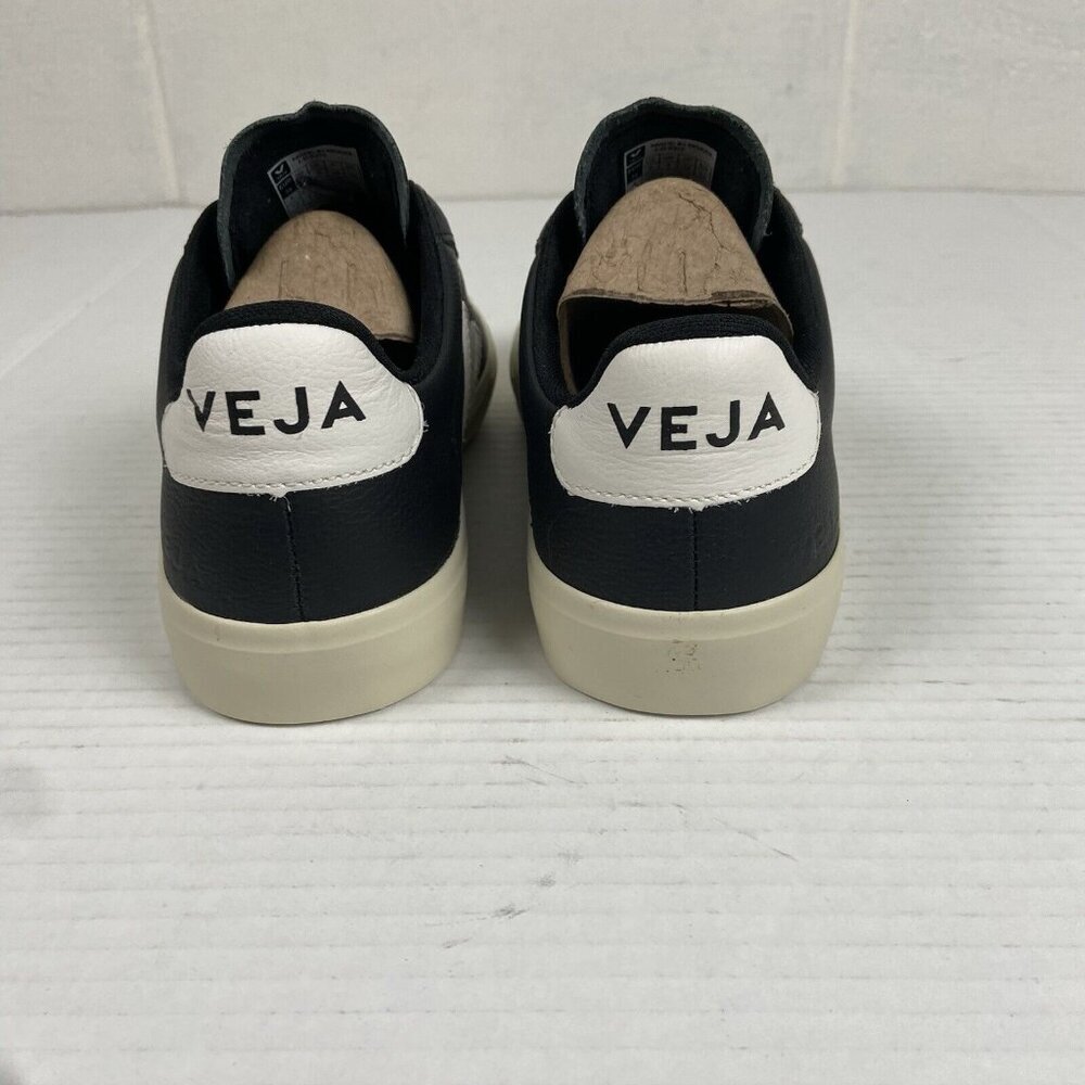 NEW Veja Women's Campo Chromefree Leather Sneakers CPO501215A370 Black/White NIB - Picture 4 of 11